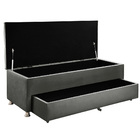 Conjunto Cabeceira Julia + Calçadeira Munique 1 40 Veludo - V