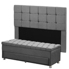 Conjunto Cabeceira Julia + Calçadeira Munique 1 60 Veludo Cin