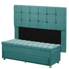 Conjunto Cabeceira Julia + Calçadeira Munique 1 60 Veludo - S