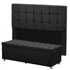 Conjunto Cabeceira Julia + Calçadeira Munique 1 95 Veludo Pre