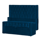 Conjunto Cabeceira Mais Calçadeira Baú Emma Veludo Cores - Ds