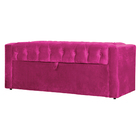 Conjunto Cabeceira Mais Calçadeira Baú Emma Veludo Cores - Ds