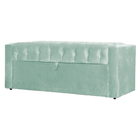 Conjunto Cabeceira Mais Calçadeira Baú Emma Veludo Cores - Ds