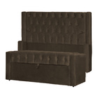 Conjunto Cabeceira Mais Calçadeira Baú Emma Veludo Cores - Ds