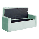 Conjunto Cabeceira Mais Calçadeira Baú Emma Veludo Cores - Ds