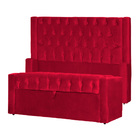 Conjunto Cabeceira Mais Calçadeira Baú Emma Veludo Cores - Ds