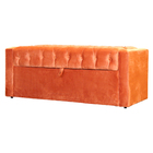 Conjunto Cabeceira Mais Calçadeira Baú Emma Veludo Cores - Ds