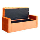 Conjunto Cabeceira Mais Calçadeira Baú Emma Veludo Cores - Ds