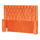 Conjunto Cabeceira Mais Calçadeira Baú Emma Veludo Cores - Ds