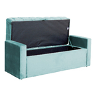 Conjunto Cabeceira Mais Calçadeira Baú Emma Veludo Cores - Ds