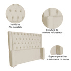 Conjunto Cabeceira Mais Calçadeira Baú Emma Veludo Cores - Ds