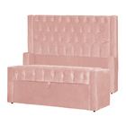 Conjunto Cabeceira Mais Calçadeira Baú Emma Veludo Cores - Ds