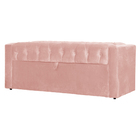 Conjunto Cabeceira Mais Calçadeira Baú Emma Veludo Cores - Ds