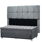 Conjunto Cabeceira Mila + Calçadeira Munique 140cm Veludo Cin