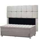 Conjunto Cabeceira Mila + Calçadeira Munique 140cm Veludo Sta