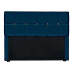 Conjunto Cabeceira Mila + Calçadeira Munique 195cm Veludo Azu