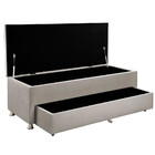 Conjunto Cabeceira Mila + Calçadeira Munique 195cm Veludo Beg