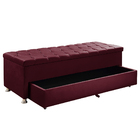 Conjunto Cabeceira Mila + Calçadeira Munique 1 40 Veludo - Sh