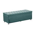 Conjunto Cabeceira Mila + Calçadeira Munique 1 40 Veludo Turq