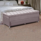 Conjunto Cabeceira Mila + Calçadeira Munique 1 40 Veludo - Vs