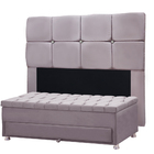 Conjunto Cabeceira Mila + Calçadeira Munique 1 40 Veludo - Vs