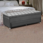 Conjunto Cabeceira Mila + Calçadeira Munique 1 40 Veludo - Vs