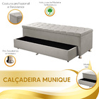 Conjunto Cabeceira Mila + Calçadeira Munique 1 60 Veludo Bege