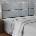 Conjunto Cabeceira Mila + Calçadeira Munique 1 60 Veludo Cinz