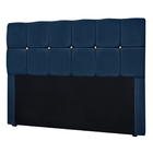 Conjunto Cabeceira Mila + Calçadeira Munique 1 95 Veludo Azul