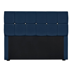 Conjunto Cabeceira Mila + Calçadeira Munique 1 95 Veludo Azul