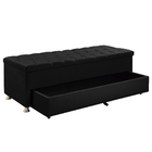 Conjunto Cabeceira Mila + Calçadeira Munique 1 95 Veludo Pret