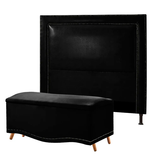 Conjunto Cabeceira New York + Calçadeira Holanda 160cm Materi