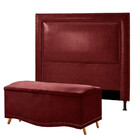 Conjunto Cabeceira New York + Calçadeira Holanda 160cm Materi