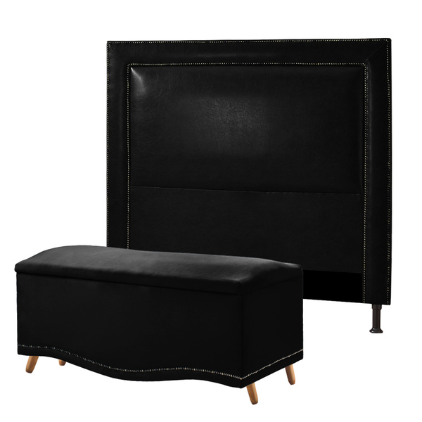 Conjunto Cabeceira New York + Calçadeira Holanda 1 60 Materia