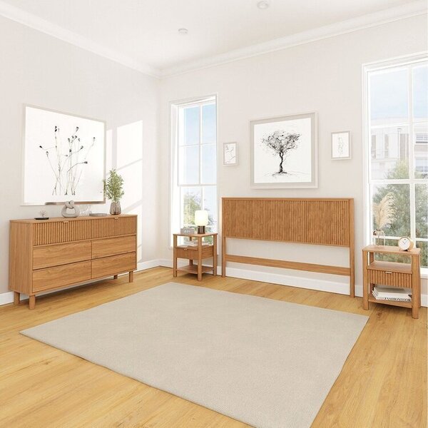 Conjunto Cabeceira Queen Com 2 Mesas De Cabeceira E Cômoda Oi