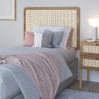 Conjunto Cabeceira Solteiro 90cm E Mesa De Cabeceira 2 Gaveta