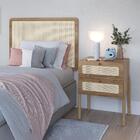 Conjunto Cabeceira Solteiro 90cm E Mesa De Cabeceira 2 Gaveta