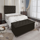 Conjunto Cabeceira Solteiro E Recamier Baú 0,90m Madrid Suede