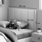 Conjunto Cabeceira Solteiro Laura Proteção Lateral Corino