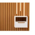 Conjunto Cabeceira Solteiro Ripada Com Led E 2 Mesas De Cabec