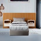 Conjunto Cabeceira Solteiro Ripada E 2 Mesas De Cabeceira Sus