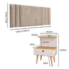 Conjunto Cabeceira Suspensa Cama Casal Box 1,40 Bege E Kit 2