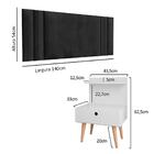 Conjunto Cabeceira Suspensa Cama Casal Box 1,40 Preto E Kit 2