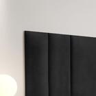 Conjunto Cabeceira Suspensa Cama Casal Box 1,40 Preto E Kit 2