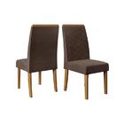 Conjunto Cadeira Aurea (02 Und) Carvalho Nobre/ Veludo Moca
