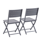 Conjunto Cadeira de Alumínio Xara II Cinza 45X40,5X43cm 2 peças Naterial