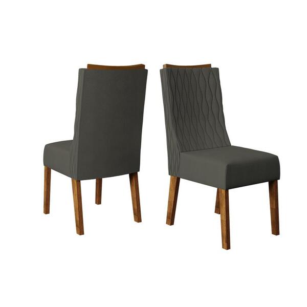 Conjunto Cadeira Jade (02 Und) Demolicao/suede Chumbo