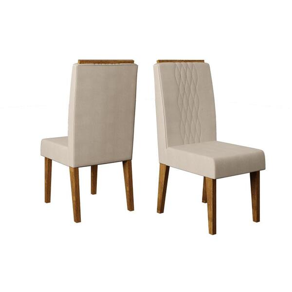 Conjunto Cadeira Lia (02 Und) Demolicao/suede Areia