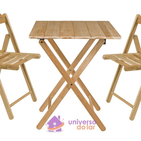 Conjunto Cadeiras Mesa Madeira Tramontina Beer Dobrável Madei