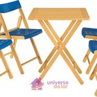 Conjunto Cadeiras Mesa Madeira Tramontina Potenza Dobrável Ma